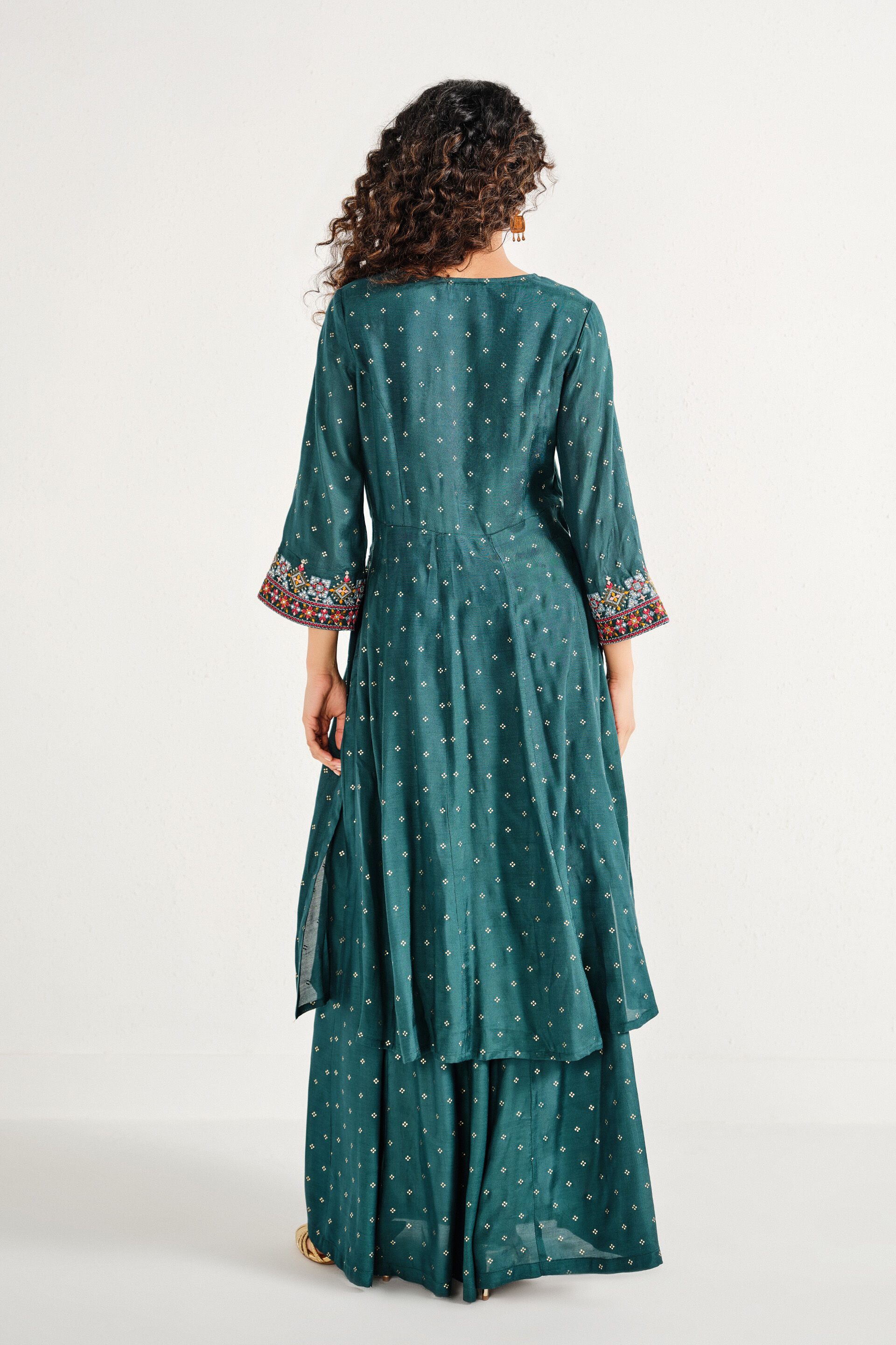 Anahita Teal Kurta Set, Teal, image 6